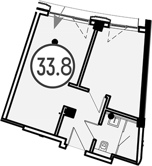 Планировка 33.8 м²