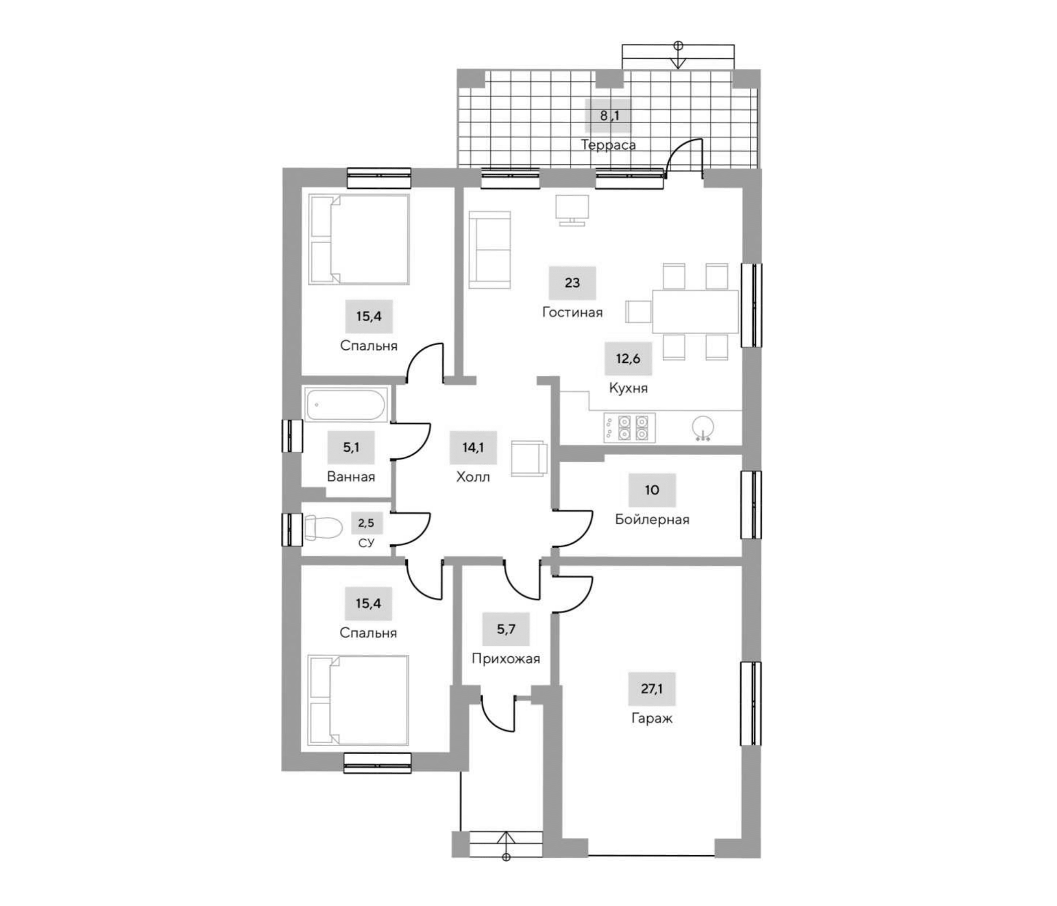 Планировка 130.9 м²