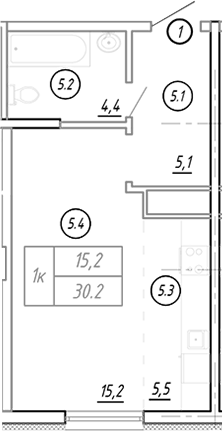 Планировка 30.9 м²