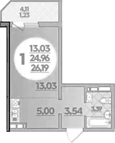 Планировка 24.96 м²
