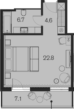 Планировка 34.1 м²