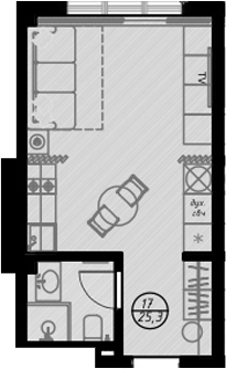 Планировка 25.7 м²