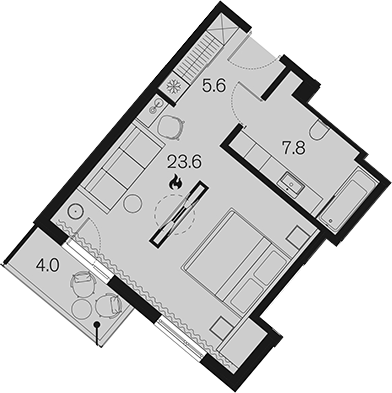 Планировка 37 м²