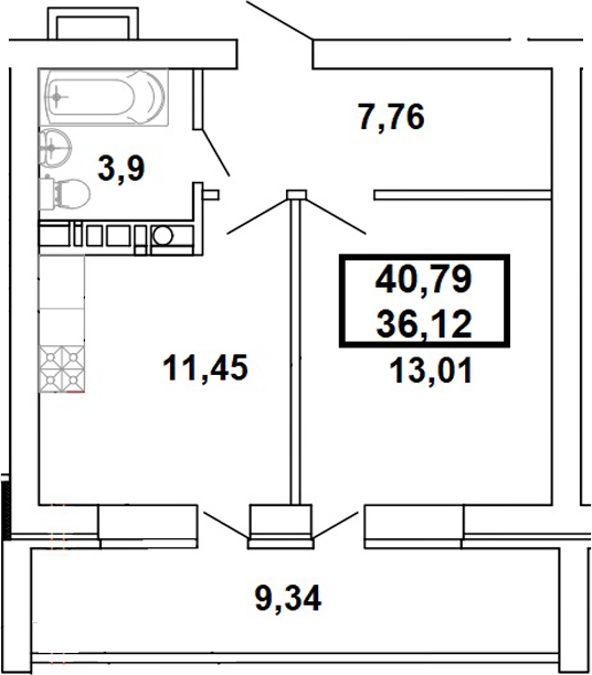 1-комн. · 36.12 м²