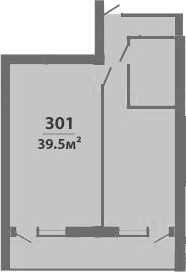 Планировка 39.5 м²