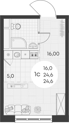 Планировка 24.6 м²
