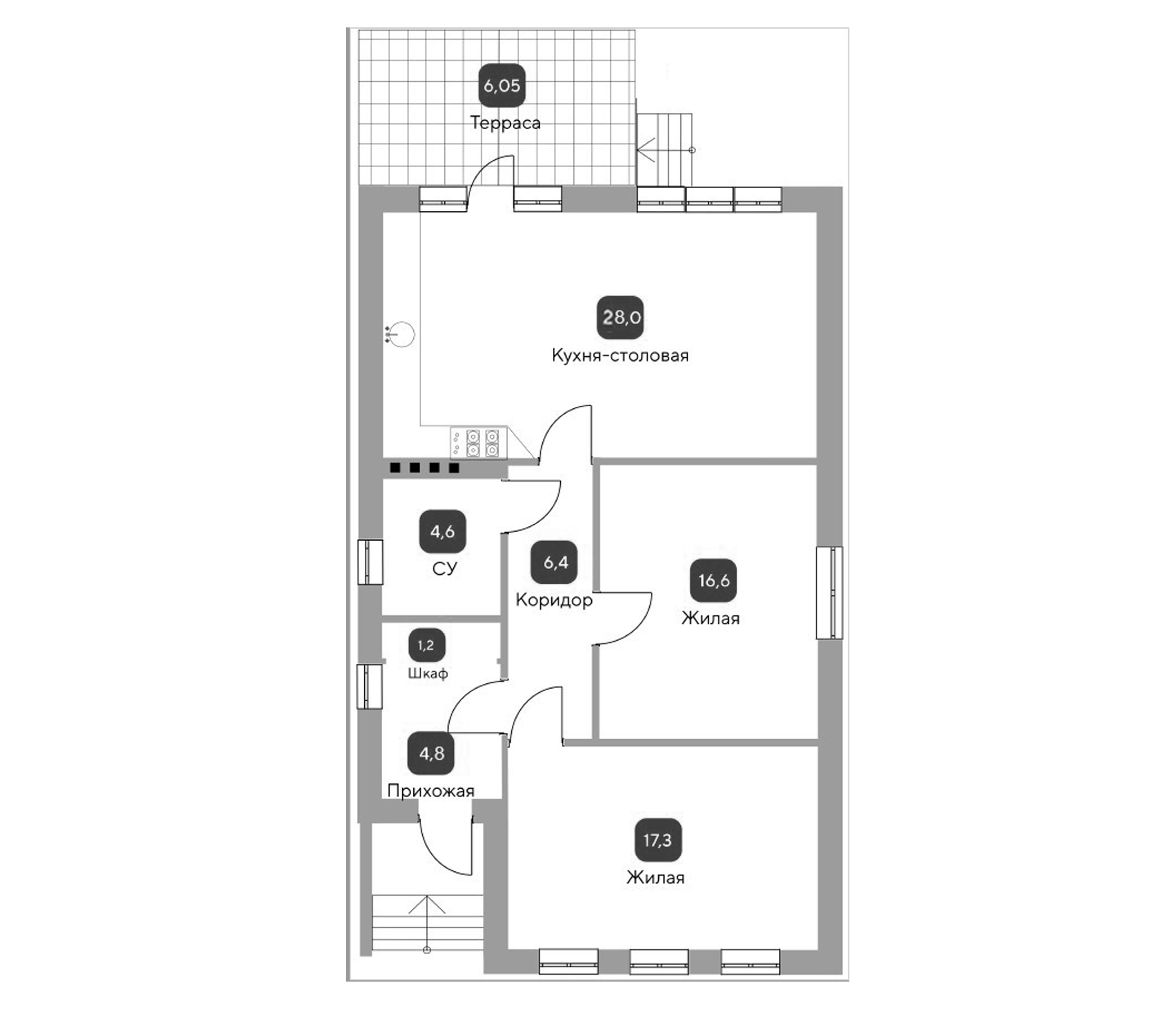 Планировка 78.9 м²