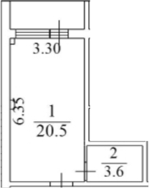 Планировка 28.4 м²