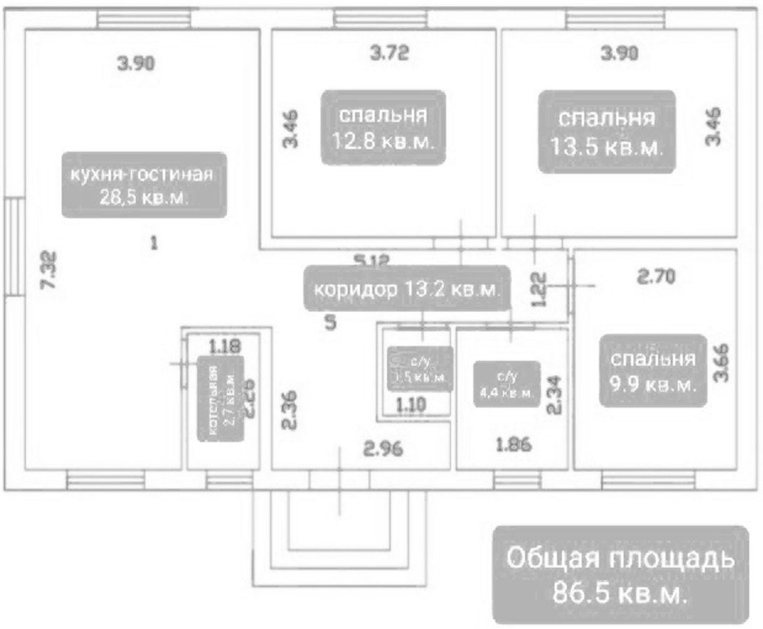 Планировка 86.5 м²