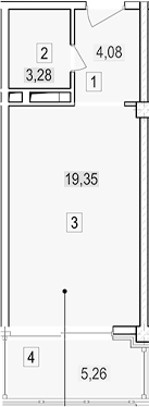 Планировка 26.67 м²