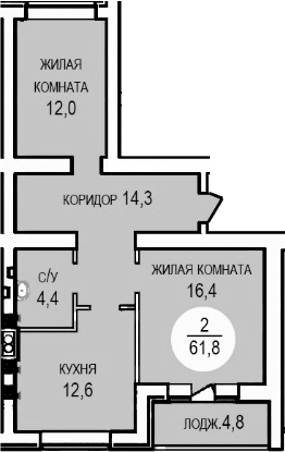 Планировка 59.4 м²