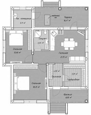 Планировка 83.53 м²