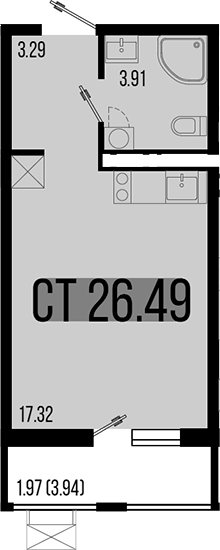 Планировка 24.52 м²