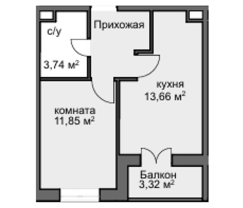 Планировка 28.83 м²