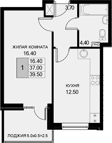 Планировка 37 м²