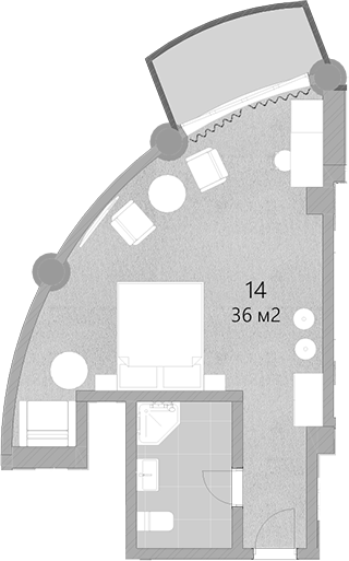 Планировка 36 м²