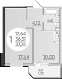 Планировка 36.51 м²