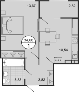 Планировка 31.86 м²