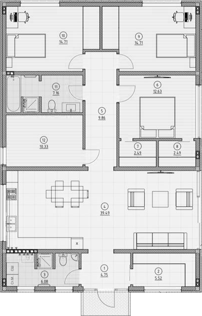 Планировка 138 м²