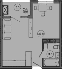 Студия · 31.3 м²