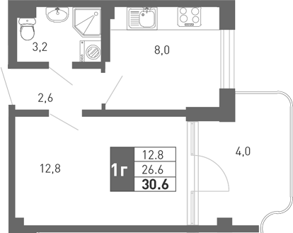 Планировка 25.5 м²