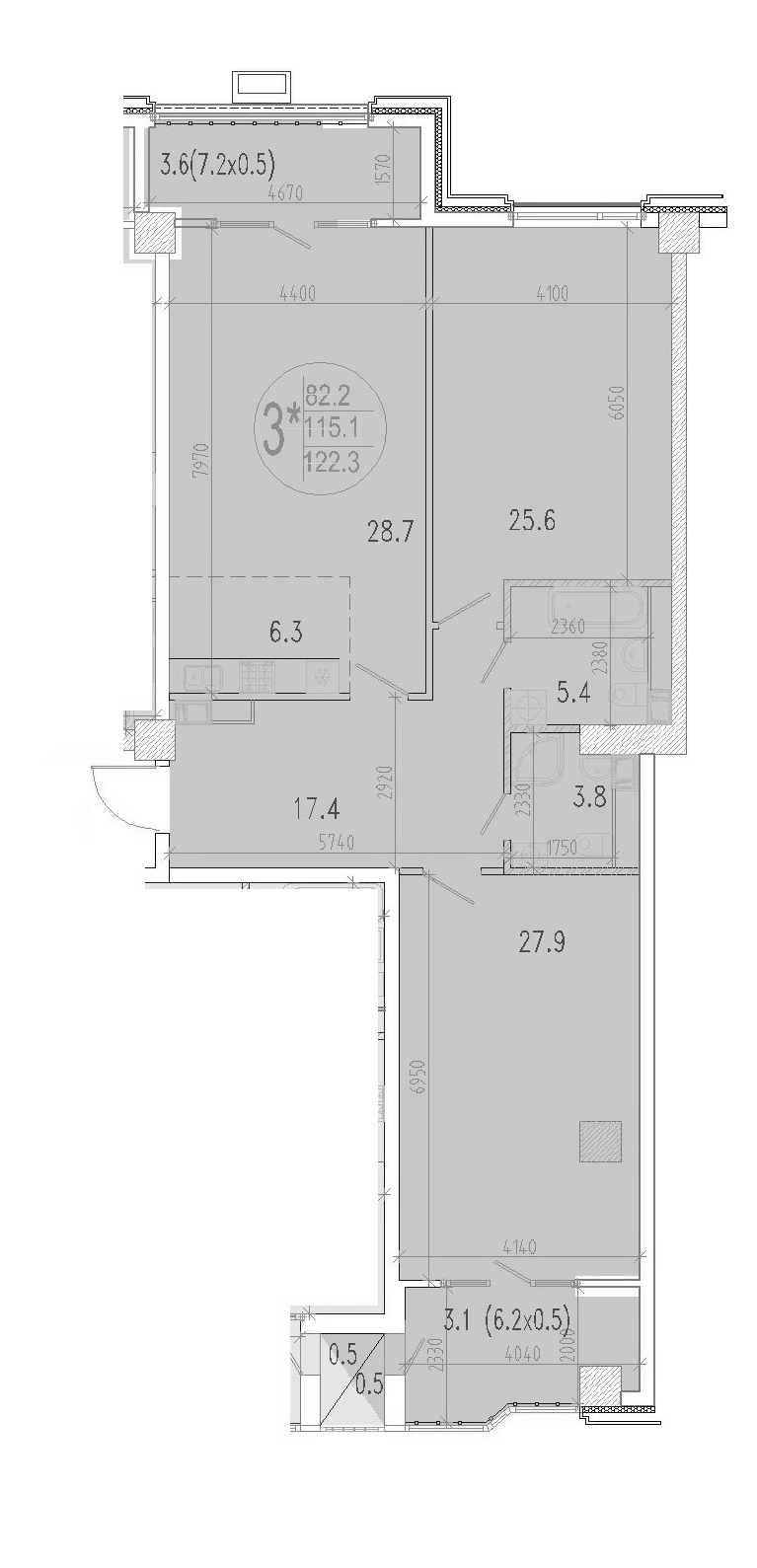 Планировка 115.6 м²