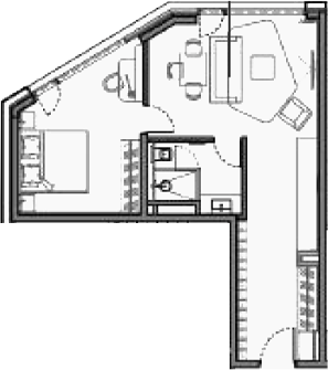 Планировка 56.7 м²