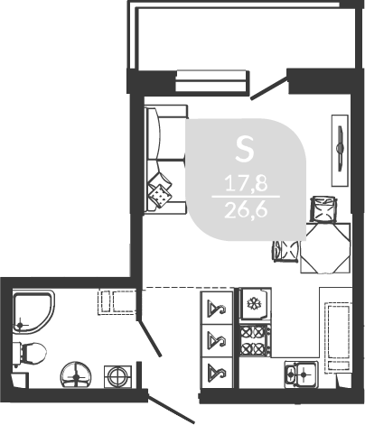 Планировка 25.2 м²