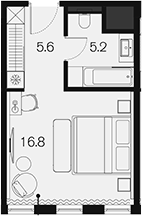 Планировка 27.6 м²