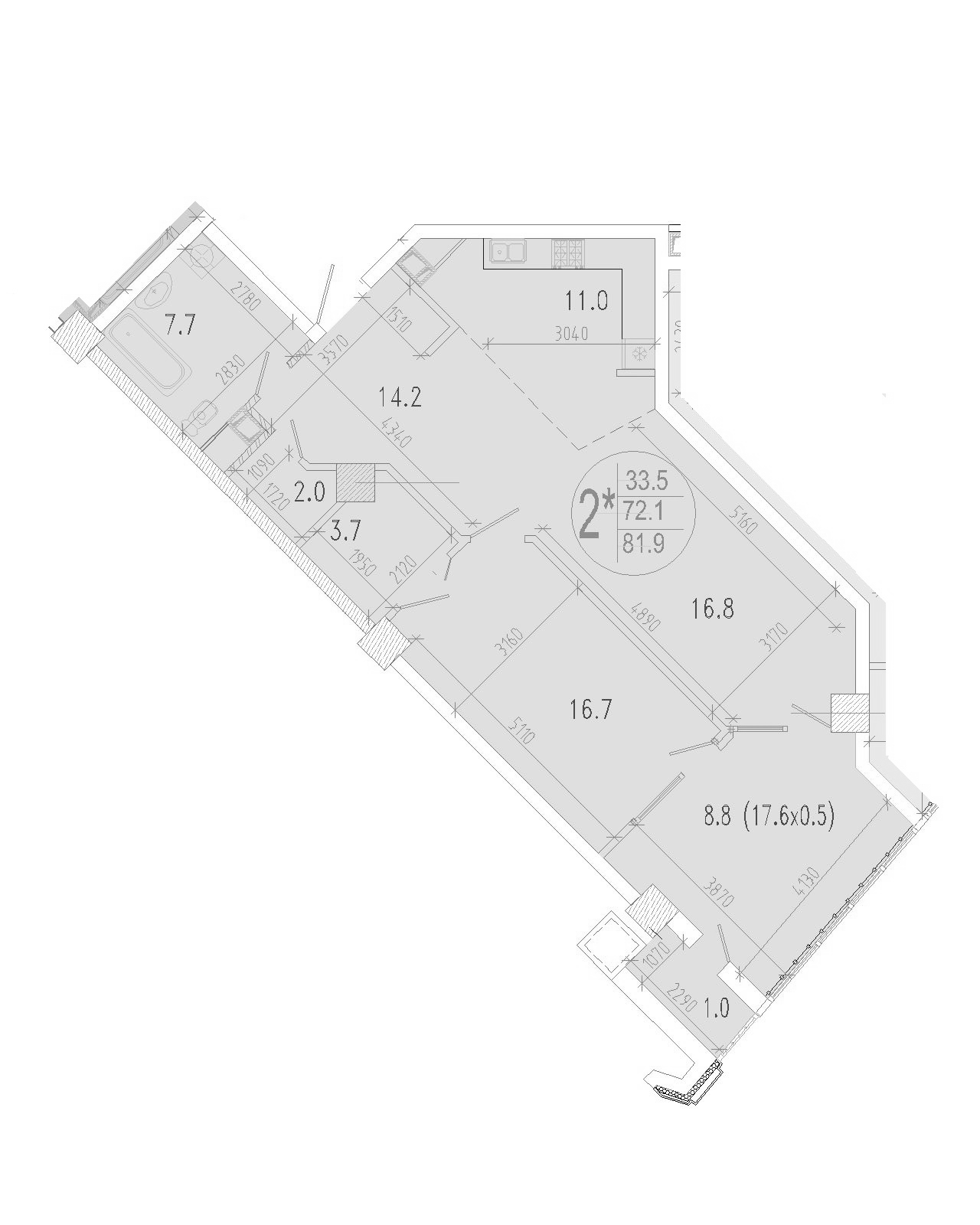 Планировка 73.1 м²