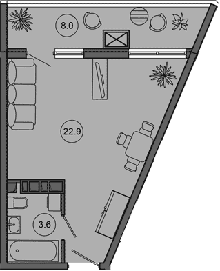 Планировка 26.5 м²
