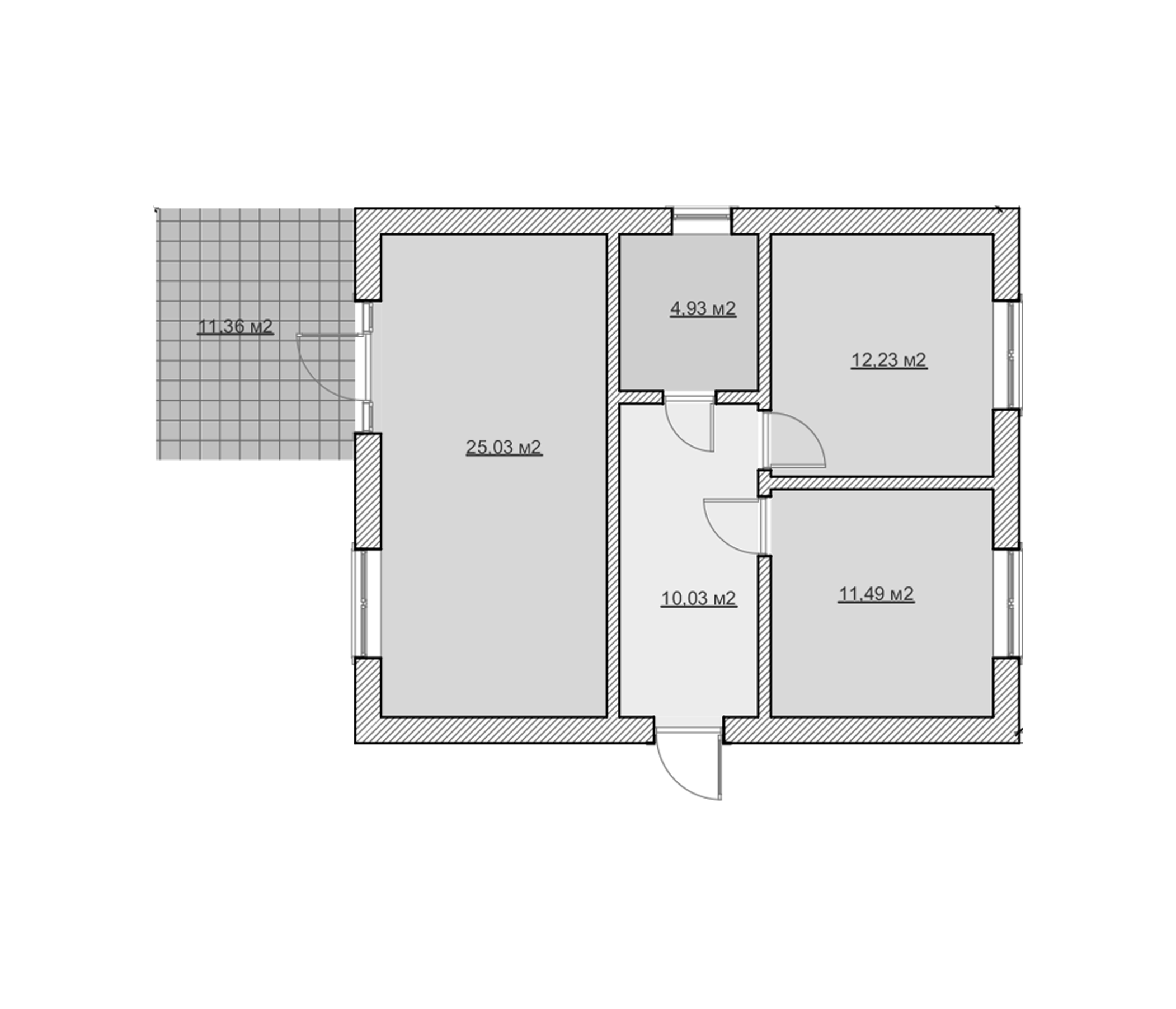 Планировка 59.59 м²