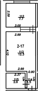 Планировка 16.7 м²