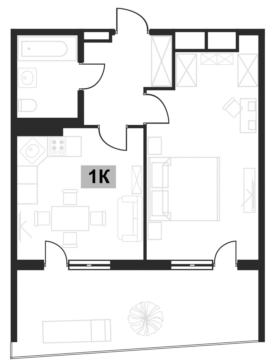 Планировка 41.62 м²