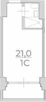 Планировка 21 м²