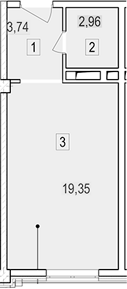 Планировка 26.05 м²