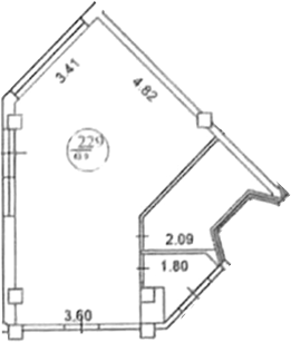 Планировка 43.9 м²