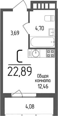 Планировка 20.85 м²