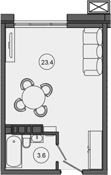 Планировка 27 м²