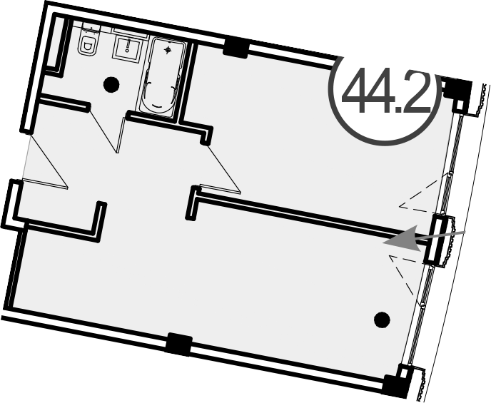 Продается 1-комн. квартира, 44.2 м²