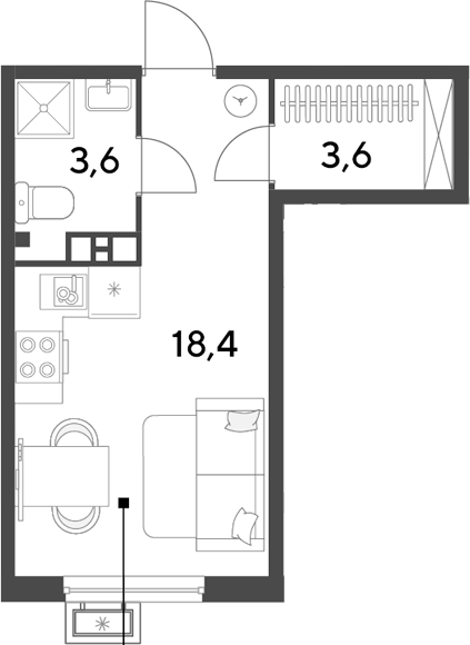 Планировка 25.6 м²