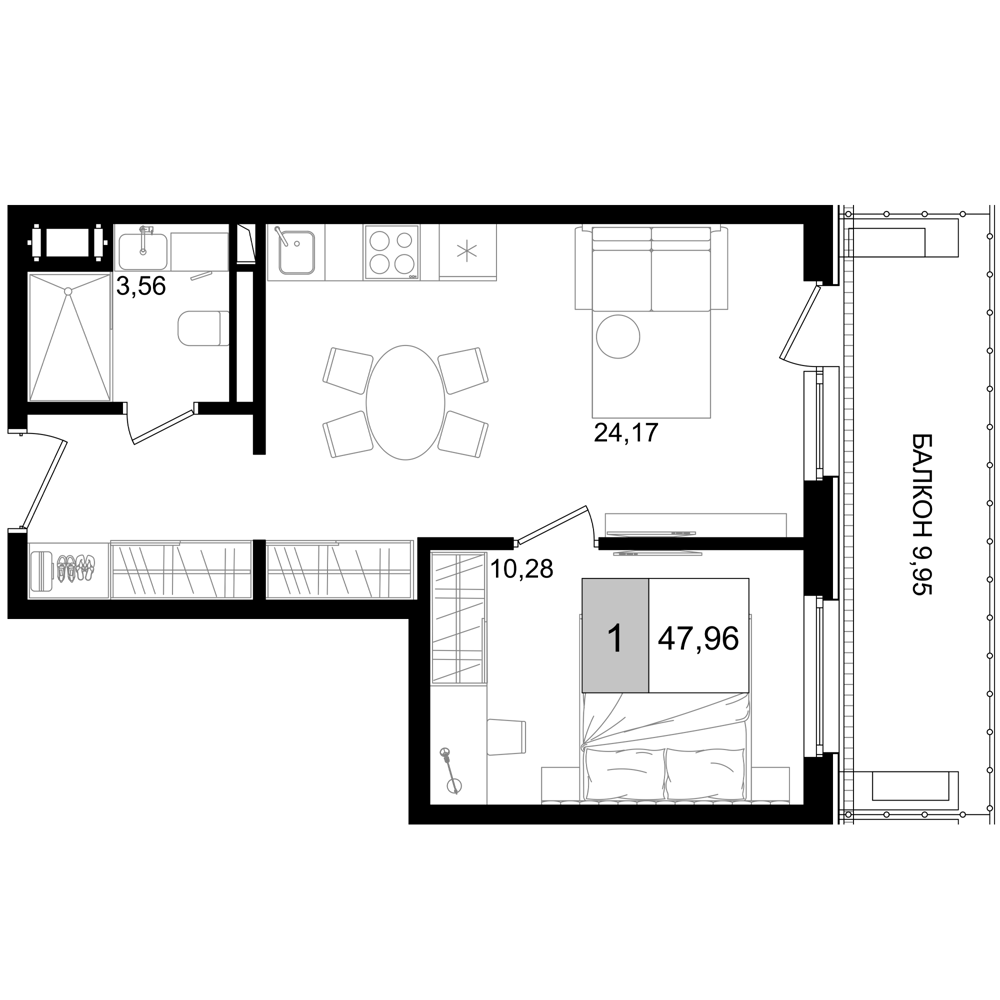 Планировка 38.01 м²