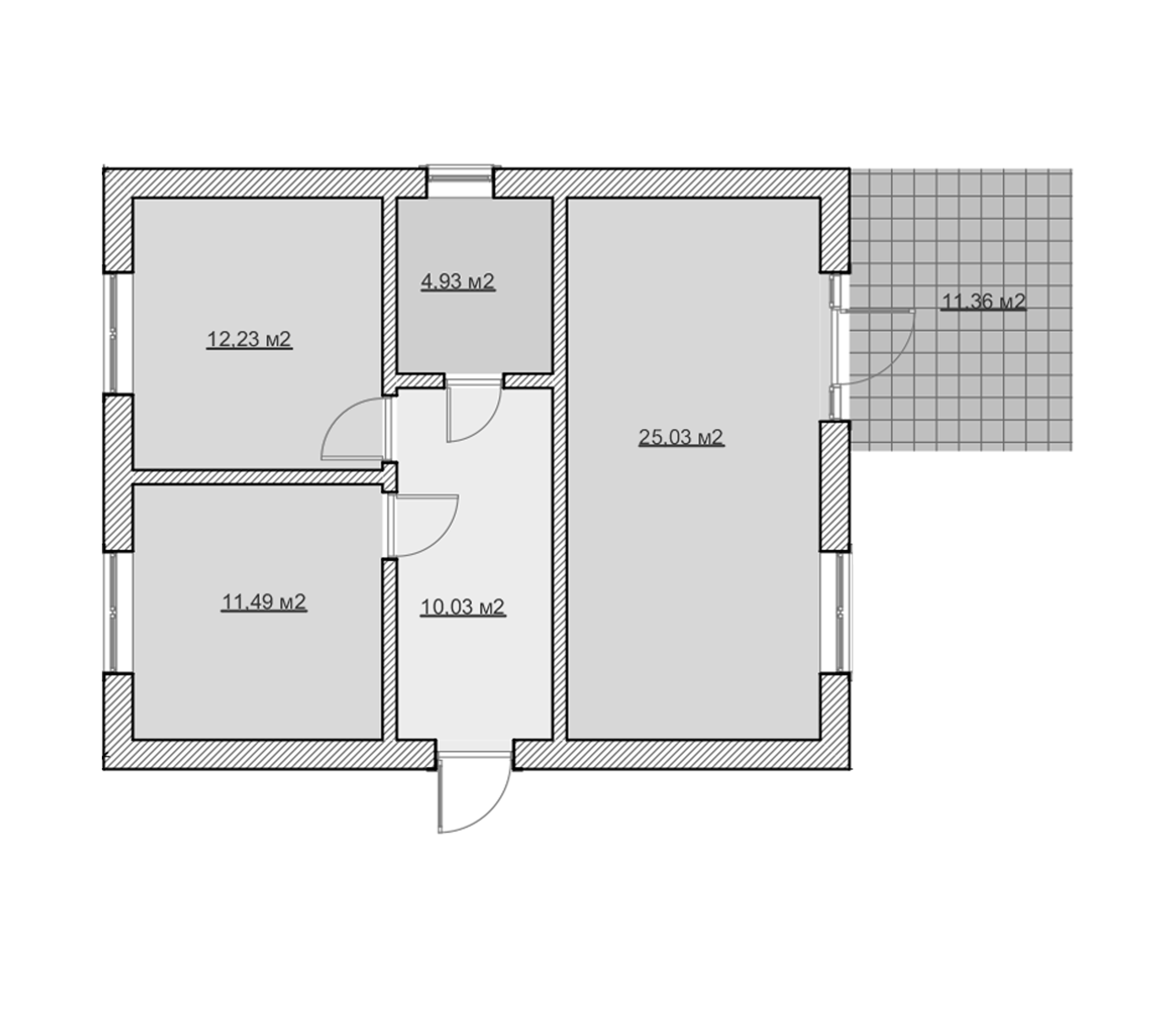 Планировка 58.59 м²