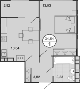 Планировка 31.72 м²
