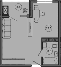 Планировка 31.3 м²