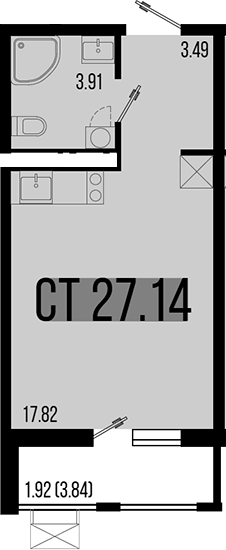 Планировка 25.22 м²