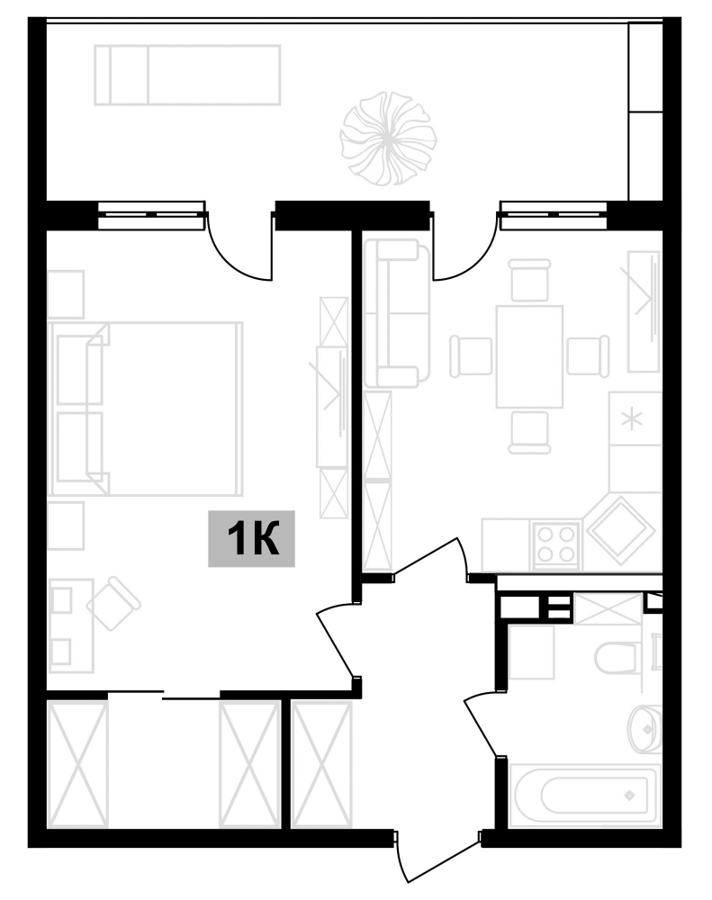 Продается 1-комн. квартира, 45.18 м²