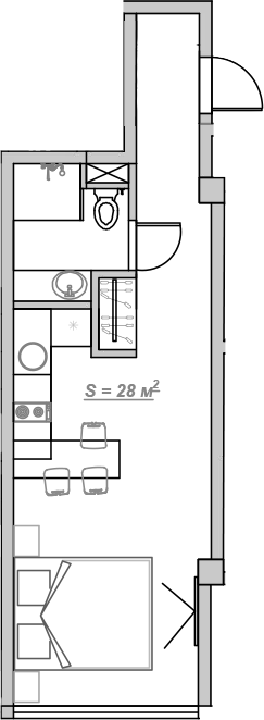 Планировка 29.2 м²