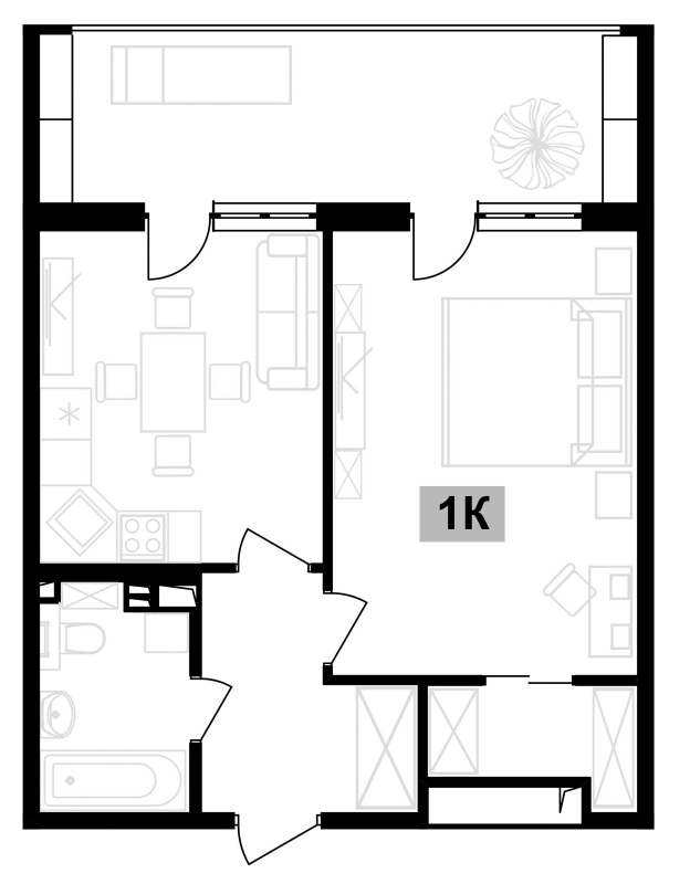 Продается 1-комн. квартира, 43.98 м²