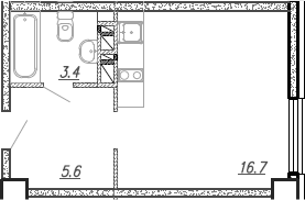 Планировка 25.7 м²